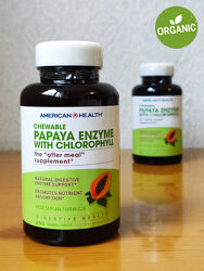 American Health, Ферменты папайи с хлорофиллом, 250 таблеток 