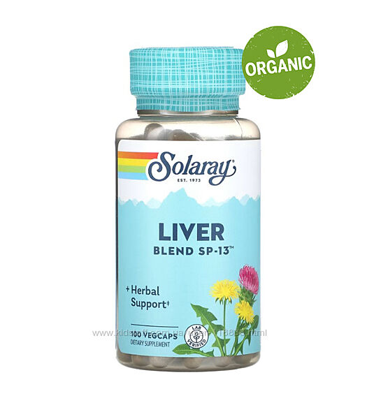 Solaray, Liver Blend SP-13, Печеночная смесь, 100 капсул. Здоровье печени