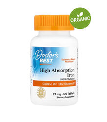 Doctors Best, легкозасвоюване залізо, 27 мг, 120 таблеток