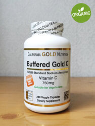 California Gold Nutrition, Буферизованный витамин С, 750 мг, 60/240 капсул