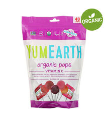 YumEarth, Органические леденцы на палочке с витамином С, 40 леденцов