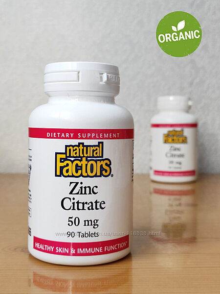 Natural Factors, Цитрат цинка, 50 мг, 90 таблеток