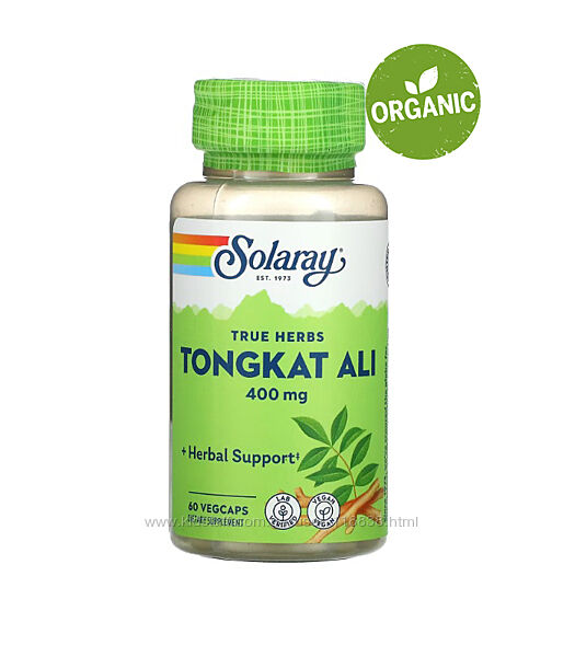 Solaray, Tongkat ali, эврикома длиннолистная, 400 мг, 60 капсул