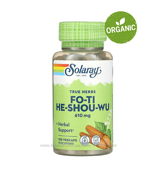 Solaray, Fo-ti, горець багатоквітковий, 610 мг, 100 капсул