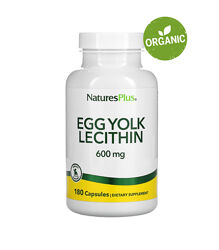 NaturesPlus, Лецитин из яичных желтков, 600 мг, 180 капсул