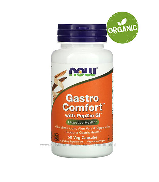 NOW Foods, Gastro Comfort с PepZin GI, 60 капсул