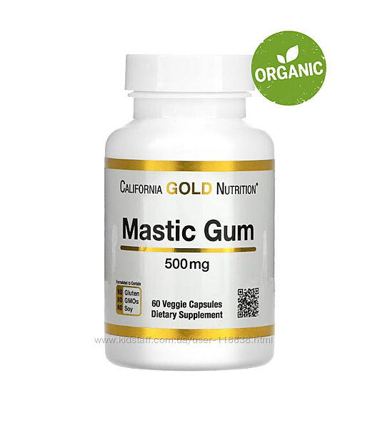 California Gold Nutrition, мастиковая смола, 500 мг, 60/180 капсул