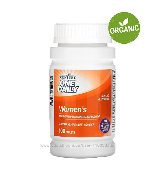 21st Century, One Daily,  Мультивитамины для женщин, 100 таблеток