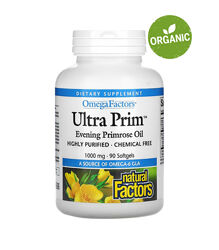 Natural Factors, Ultra Prim, олія примули вечірньої, 1000 мг, 90 капсул