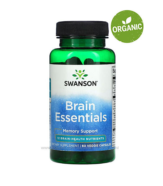 Swanson, Brain Essentials, 60 капсул. Улучшение работы мозга