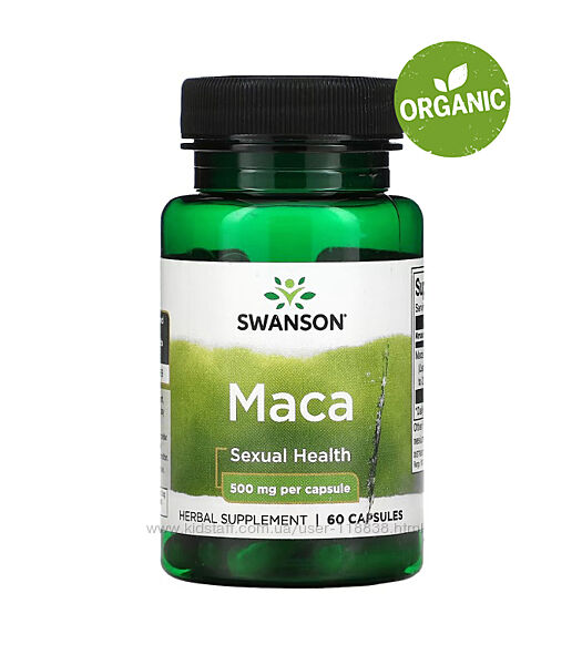 Swanson, мака, 500 мг, 60 капсул
