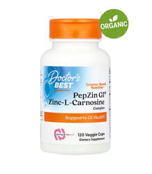 Doctors Best, PepZin GI, комплекс цинк-L-карнозина, 120 капсул