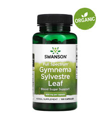 Swanson, Gymnema Sylvestre Leaf, Джимнема сильвестра, 400 мг, 100 капсул