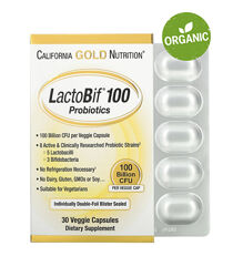 California Gold Nutrition, LactoBif 100 млрд КУО, пробіотики, 30 капсул