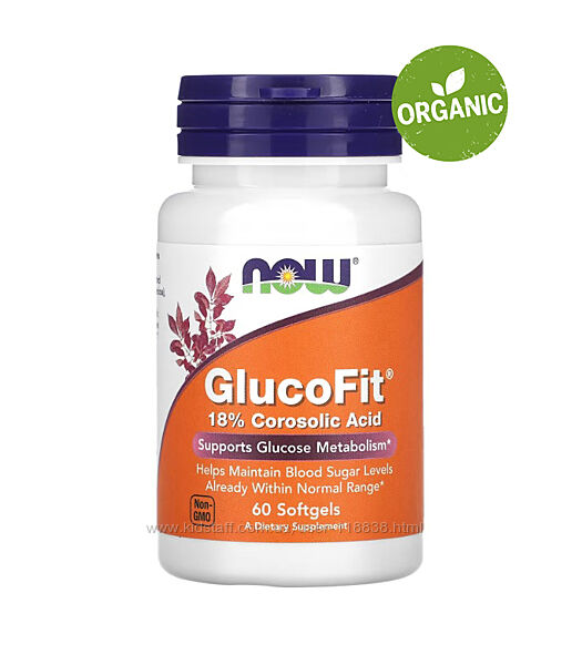 Now Foods, GlucoFit, Листья банаба, 60 капсул. Контроль сахара в крови