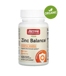 Jarrow Formulas, Zinc Balance, цинк та мідь, 100 капсул