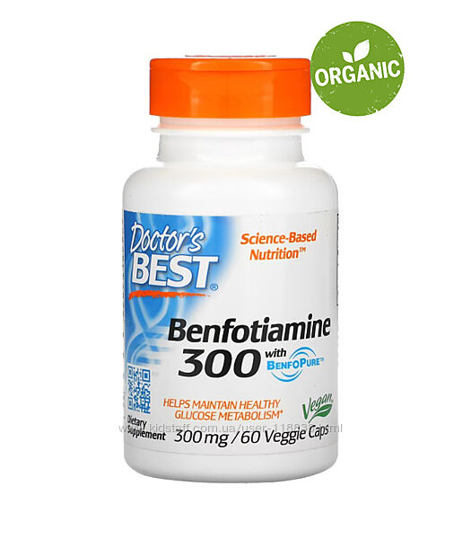 Doctors Best, бенфотіамін, 300 мг, 60 капсул