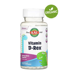 KAL, Dinosaurs, Vitamin D-Rex, витамин Д3, D3, 400 МЕ, 90 таблеток