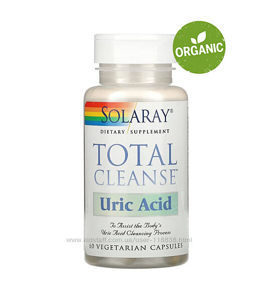 Solaray, Total Cleanse Uric Acid, очищения от мочевой кислоты, 60 капсул