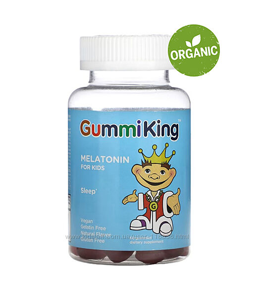 GummiKing, Мелатонин для детей, со вкусом клубники, 60 мармеладок