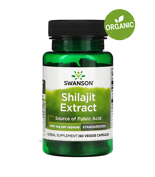 Swanson, Экстракт мумие, стандартизированный, 400 мг, 60 капсул