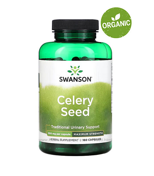 Swanson, Семена сельдерея, сельдерей, 500 мг, 180 капсул
