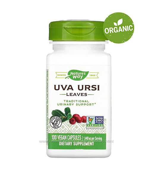 Natures Way, Uva Ursi, толокнянка звичайна, 480 мг, 100 капсул