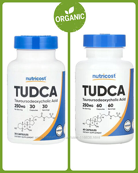 Nutricost, TUDCA, 250 мг, 30/60 капсул
