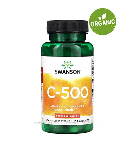 Swanson, Витамин С, 500 мг, 100 капсул
