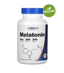 Nutricost, Мелатонин, 5 мг, 240 капсул
