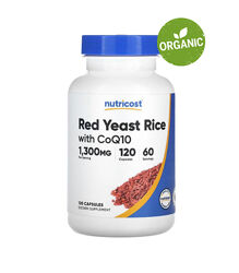 Nutricost, красный ферментированный рис с Q10, 1300 мг, 120 капсул