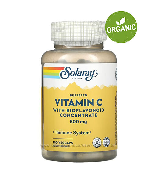 Solaray, Буферизованный витамин С с биофлавоноидами, 500 мг, 100 капсул