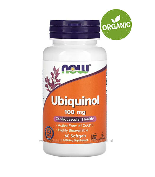 NOW Foods, Убихинол, 100 мг, 60 капсул