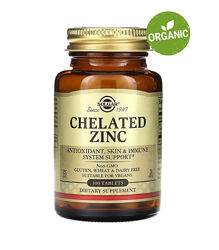 Solgar, хелатний цинк, 22 мг, 100 таблеток