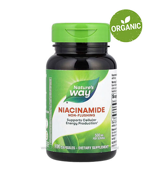 Natures Way, Нікотинамід, ніацинамід, 500 мг, 100 капсул