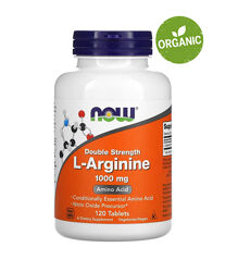 NOW Foods, L-аргинин, двойная концентрация, 1000 мг, 120 таблеток