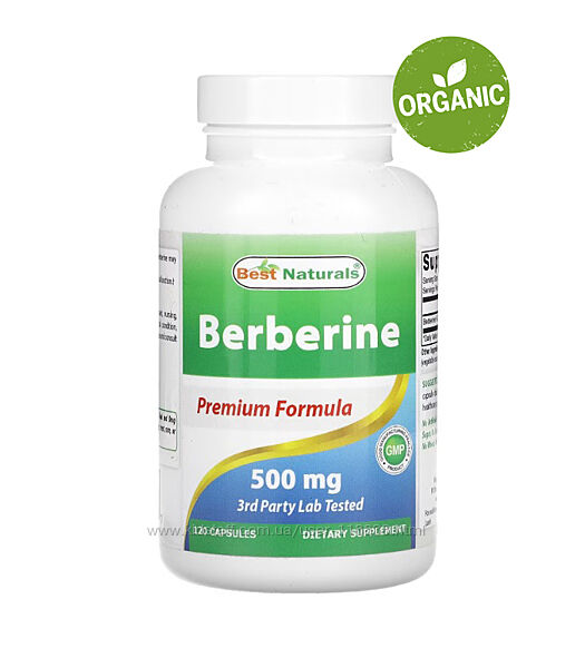 Best Naturals, Берберин, 500 мг, 120 капсул