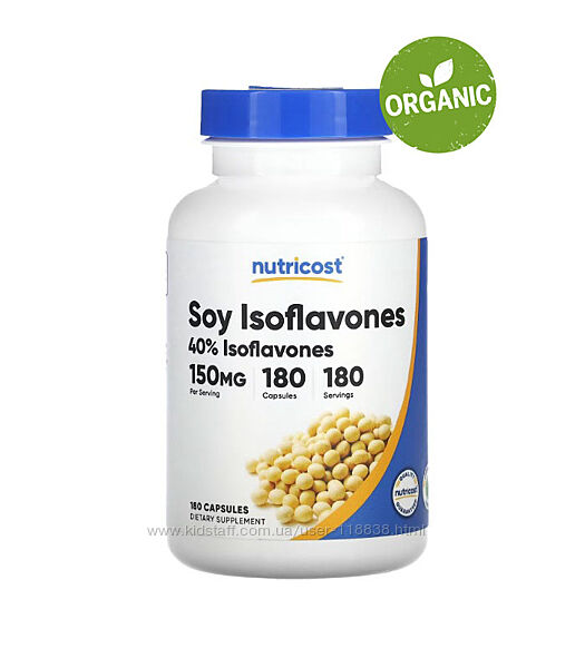 Nutricost, изофлавоны сои, 150 мг, 180 капсул