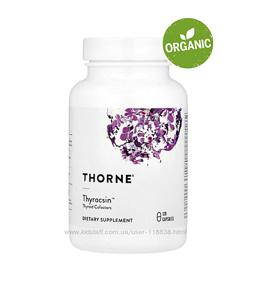 Thorne, Thyrocsin, кофакторы для щитовидной железы, 120 капсул
