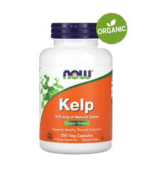 NOW Foods, бурые водоросли, Келп, kelp, 325 мкг, 250 капсул