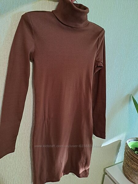 Сукня в рубчик шоколадного кольору sinsay