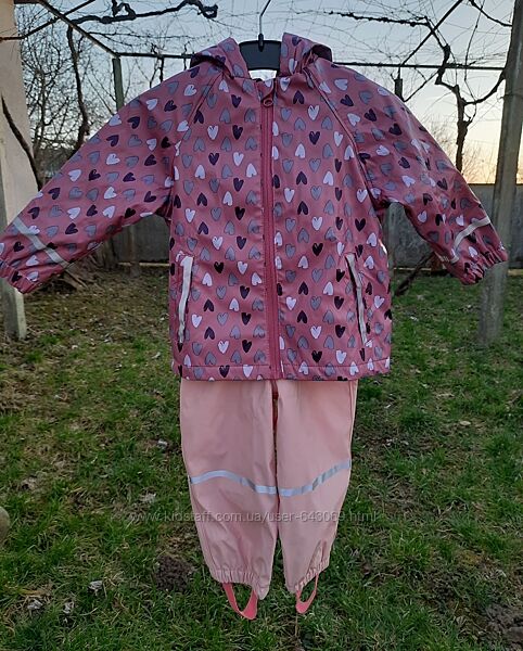 Комплект костюм дощовий дощовик грязепруф на флісі lupilu