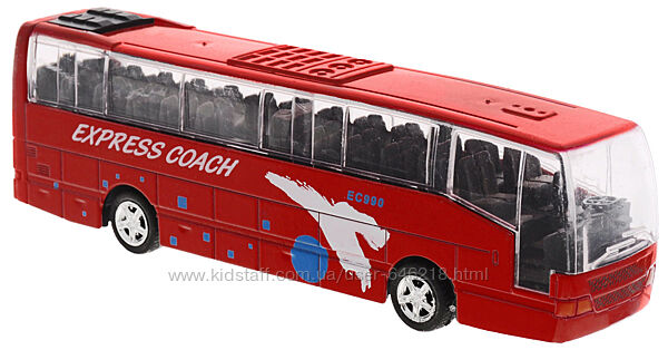 Игрушка Автобус инерционный красный 16 см звук, свет Big Motors XL80136L 
