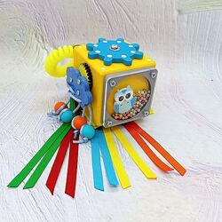 Бизикубик, деревянная игрушка, развивающая игрушка, бизикуб