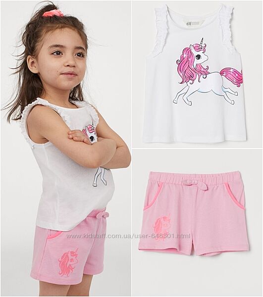 H&M яркий летний костюм 110-116 см