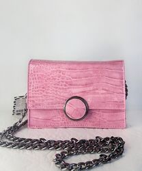 Розовая мини сумочка с цепью Pieces