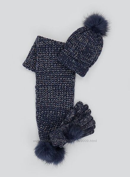 Красивенный комплект тройка шапка, шарф и перчатки от matalan, англия