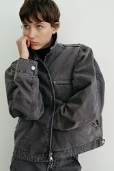 Zara джинсова виварена куртка р. XS-S 