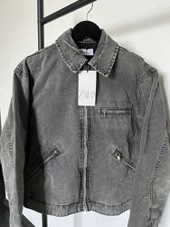 Zara трендова джинсова виварена куртка р. XS-S 