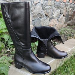 Женские зимние кожаные сапоги ТМ Viko 1086-12 BLK A01  еврозима